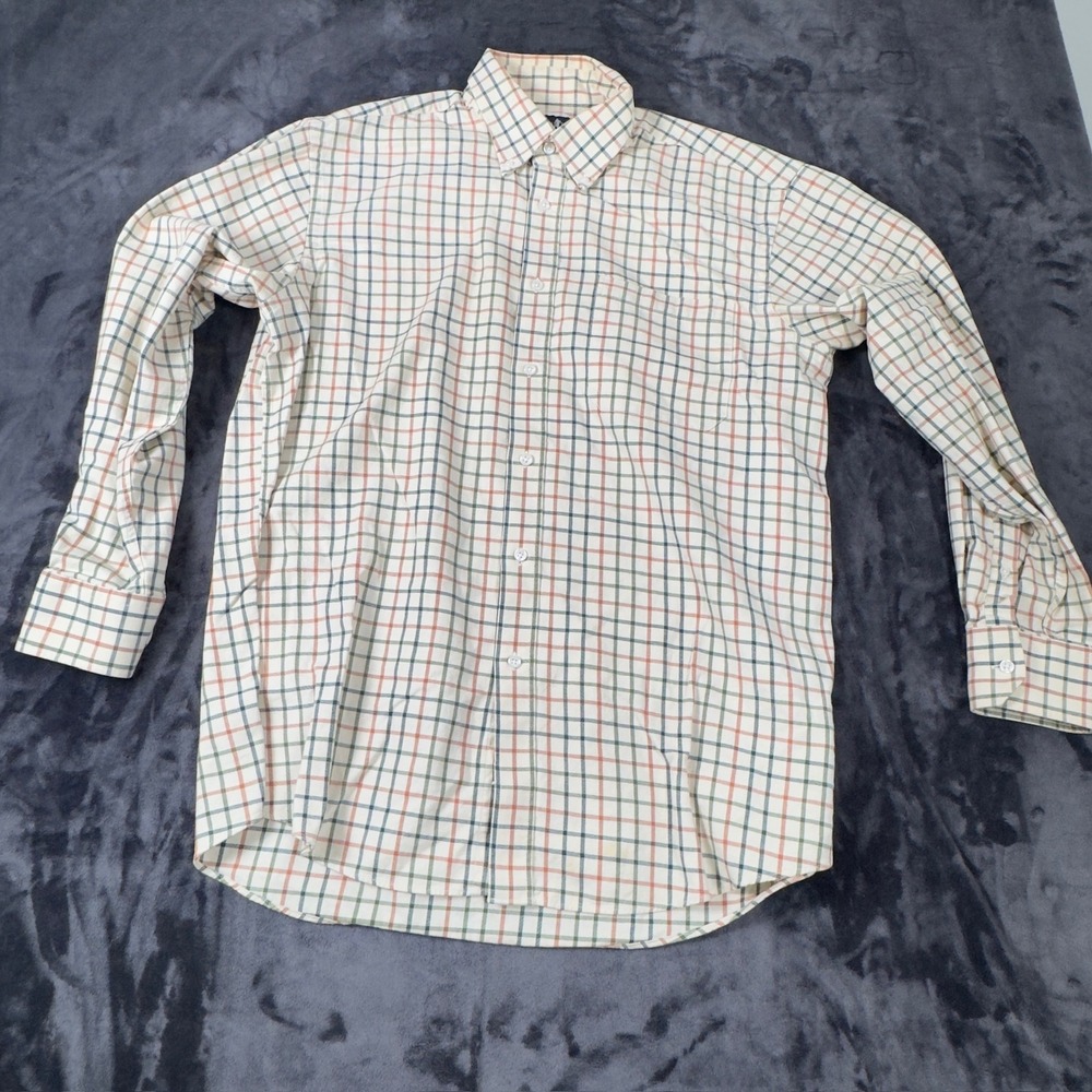 T. Harris London Button Down Shirt Mens XL  Plaid Gentlemans Fit Long Sleeve